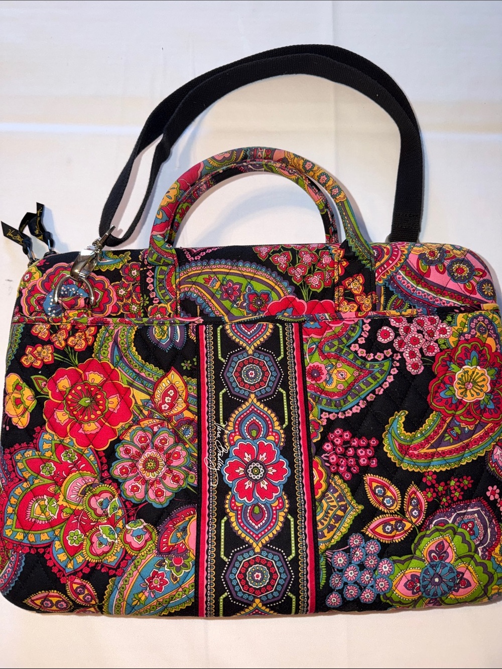 Vera Bradley Retired Hard Sided Laptop Case Shoulder Strap Symphony in Hue
